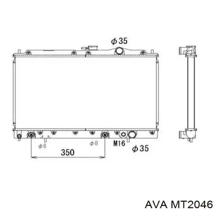 MT2046 AVA radiador refrigeración del motor