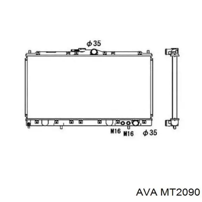 MT2090 AVA radiador refrigeración del motor