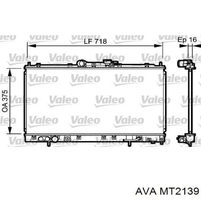 MT2139 AVA radiador refrigeración del motor