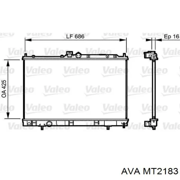 MT2183 AVA radiador refrigeración del motor