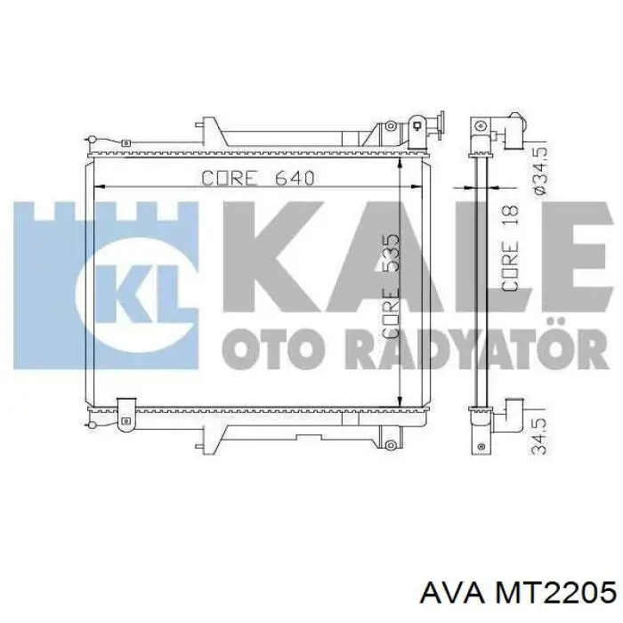 MT2205 AVA radiador