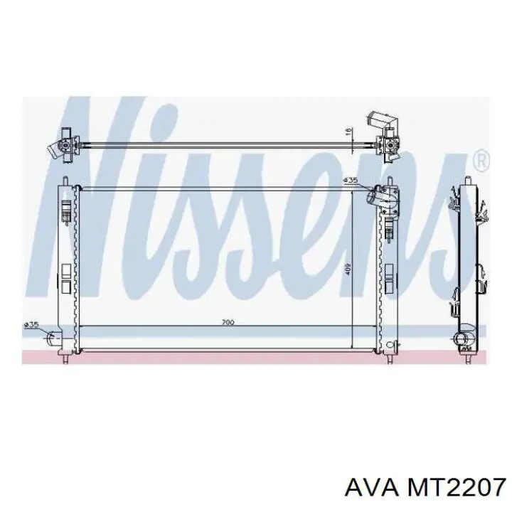 MT2207 AVA radiador refrigeración del motor