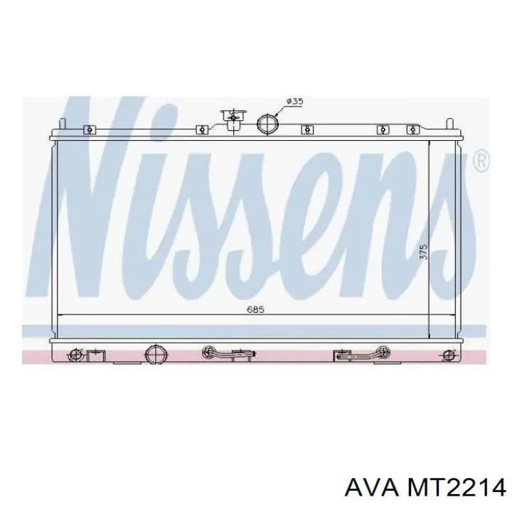 MT2214 AVA radiador refrigeración del motor