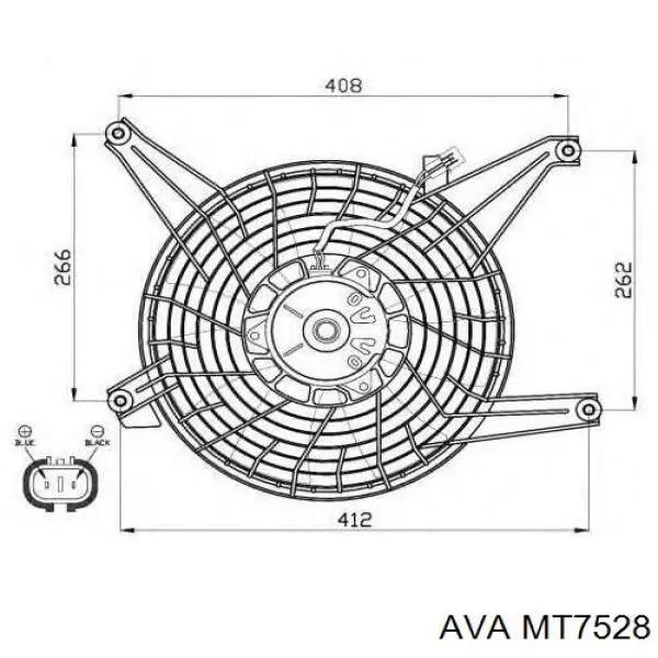 MT7528 AVA difusor de radiador, aire acondicionado, completo con motor y rodete