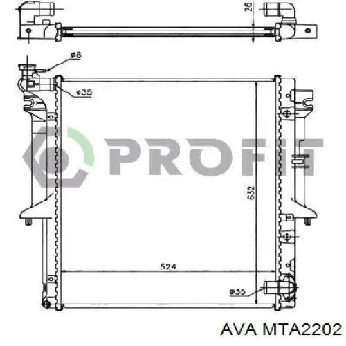 Água radiador AVA MTA2202 precio, desde 117,27 EUR