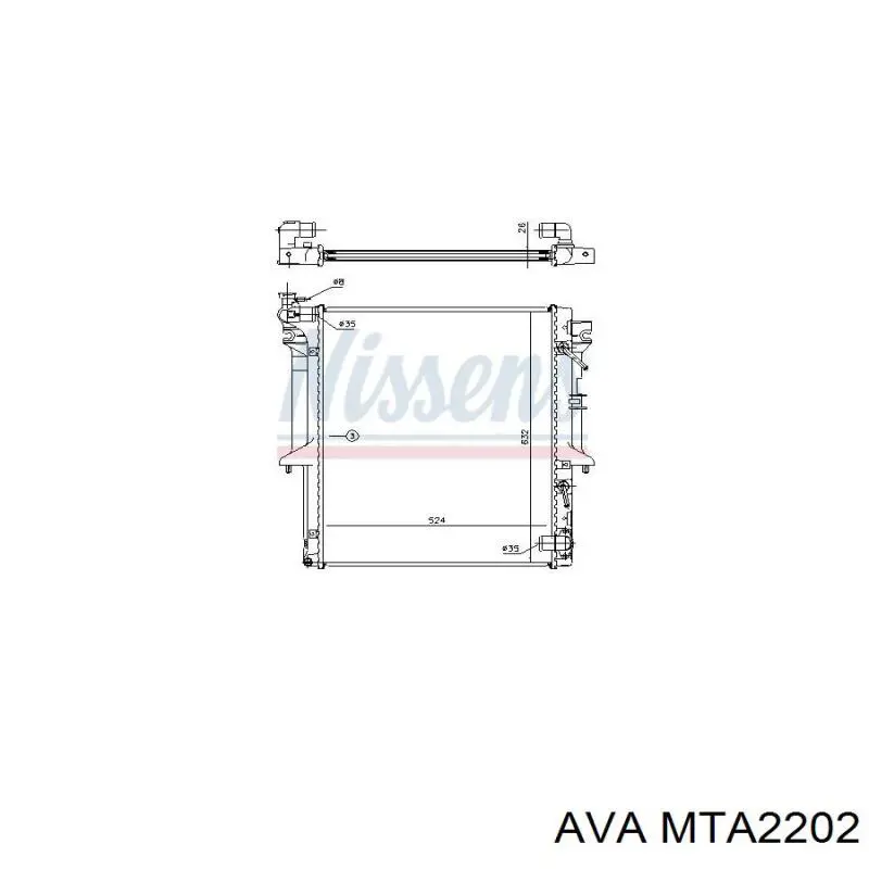 Radiador MTA2202 AVA