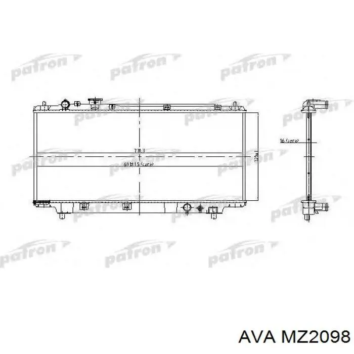 MZ2098 AVA radiador refrigeración del motor