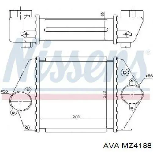 MZ4188 AVA radiador de aire de admisión