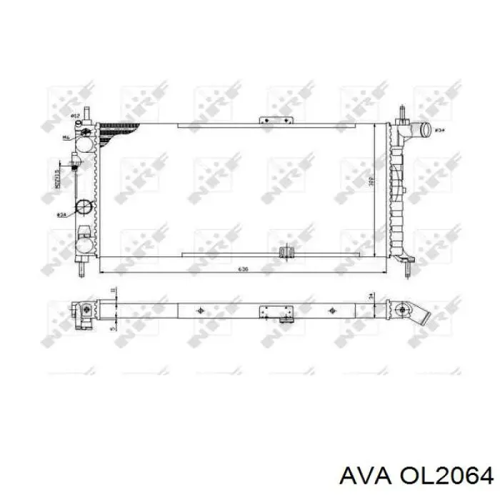 OL2064 AVA radiador refrigeración del motor