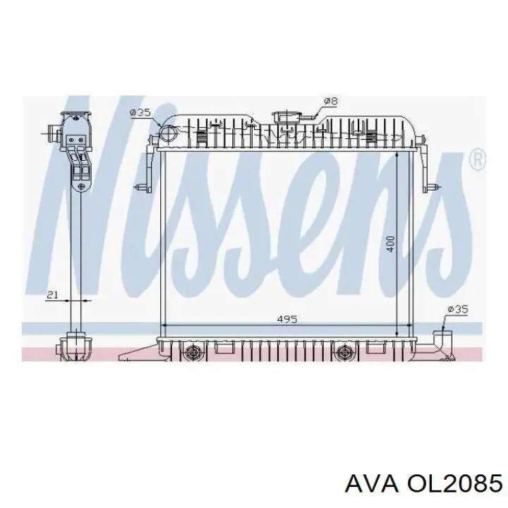 OL2085 AVA radiador refrigeración del motor