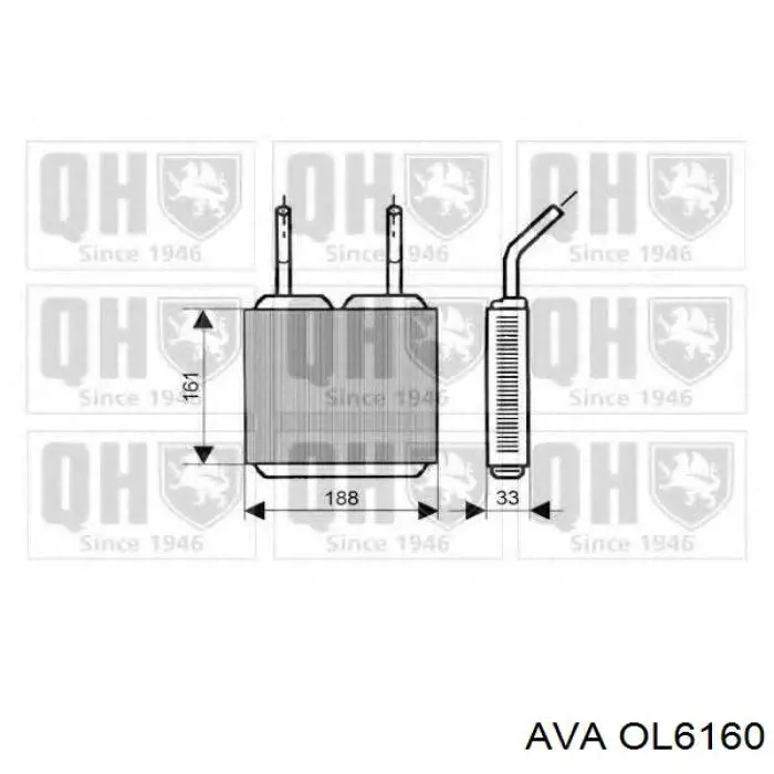 Radiador de calefacción para Opel Kadett (43B)