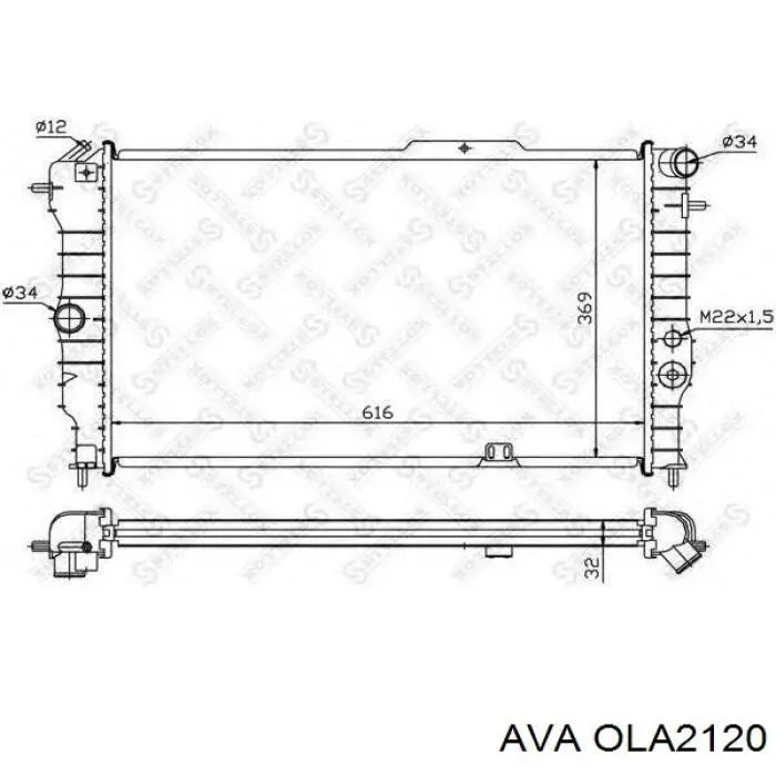 OLA2120 AVA radiador refrigeración del motor