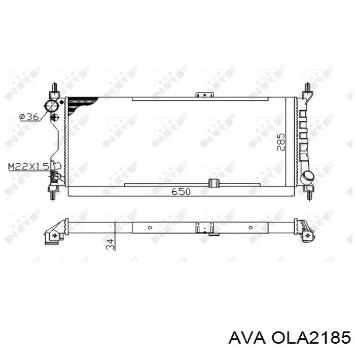 OLA2185 AVA radiador refrigeración del motor