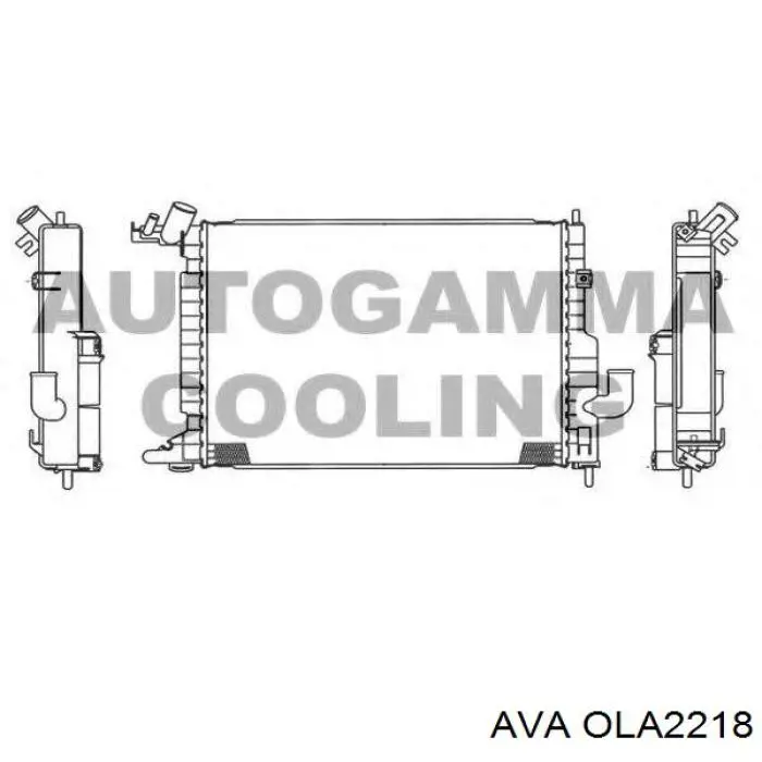 OLA2218 AVA radiador refrigeración del motor