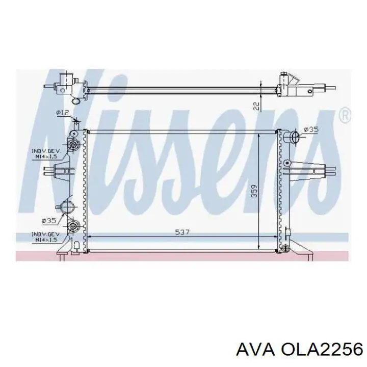 OLA2256 AVA radiador refrigeración del motor