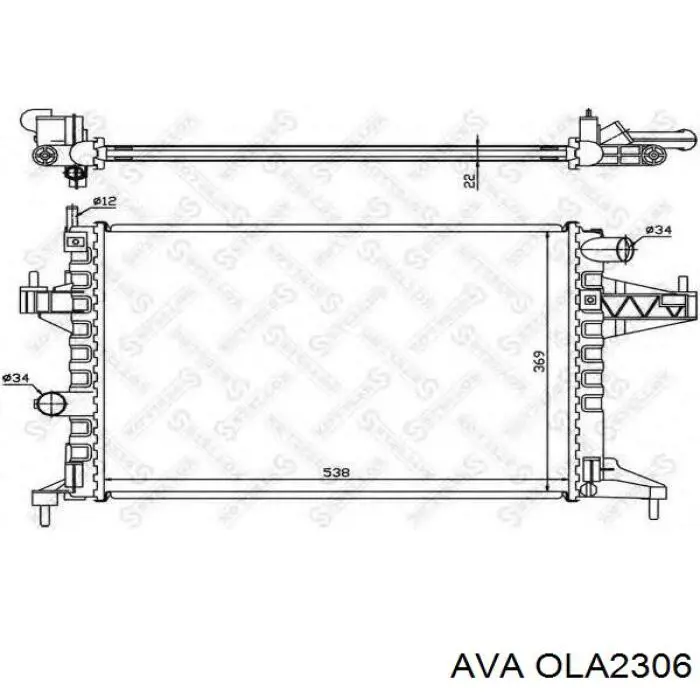 OLA2306 AVA radiador refrigeración del motor