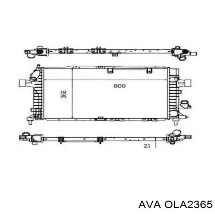 OLA2365 AVA radiador refrigeración del motor