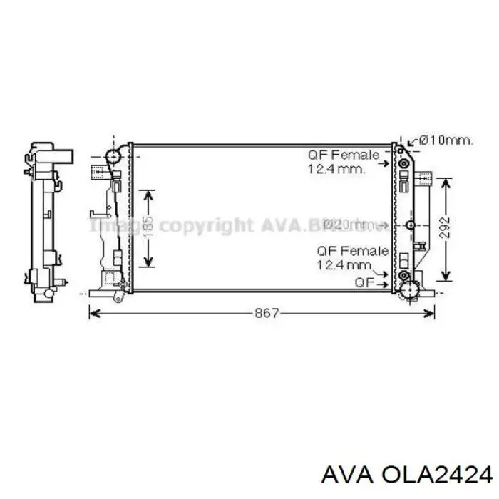 OLA2424 AVA radiador refrigeración del motor