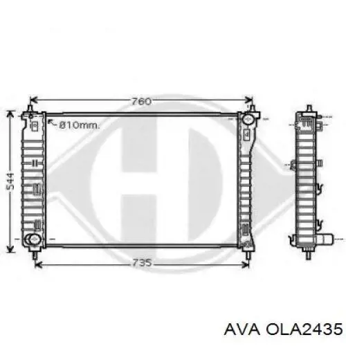 OLA2435 AVA radiador refrigeración del motor