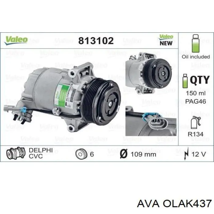 OLAK437 AVA compresor de aire acondicionado