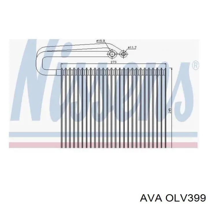 Evaporador de aire acondicionado OLV399 AVA