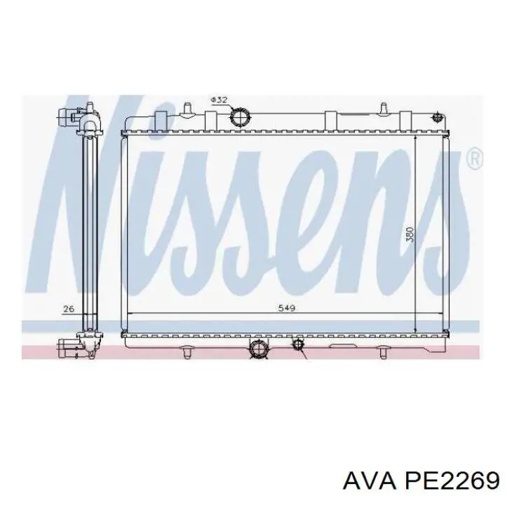 PE2269 AVA radiador refrigeración del motor