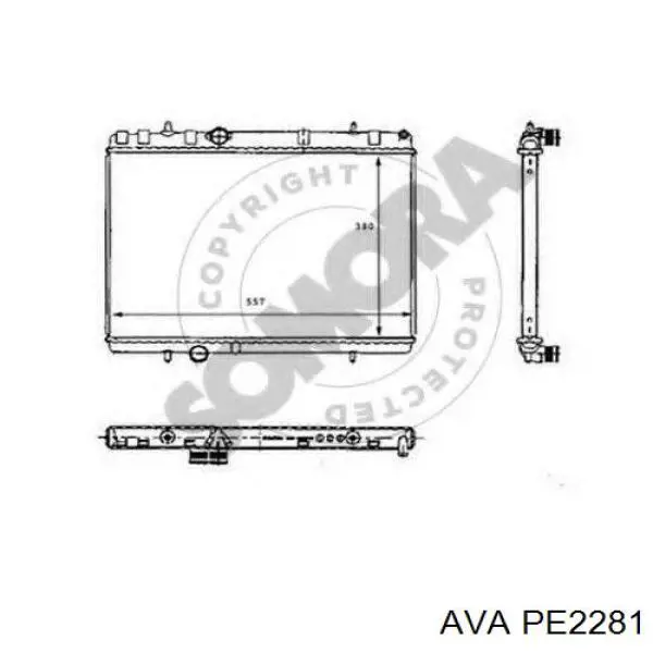 PE2281 AVA radiador refrigeración del motor