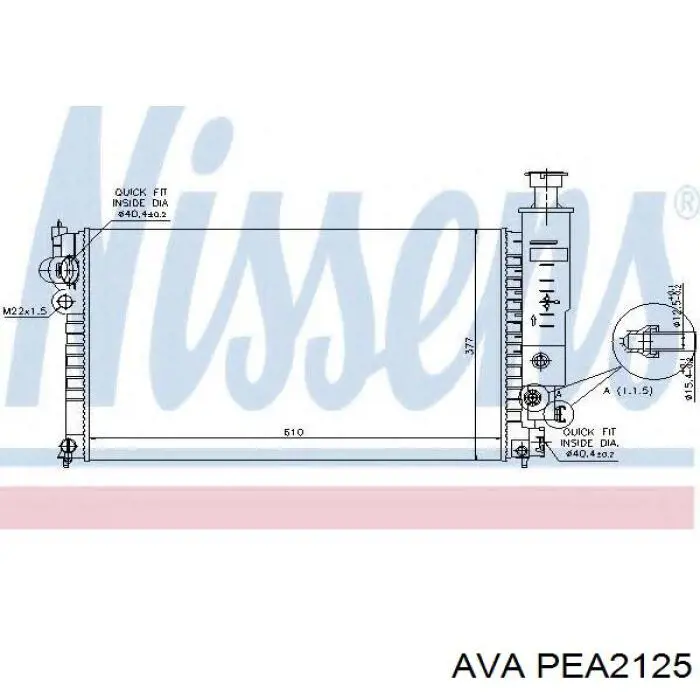 PEA2125 AVA radiador refrigeración del motor