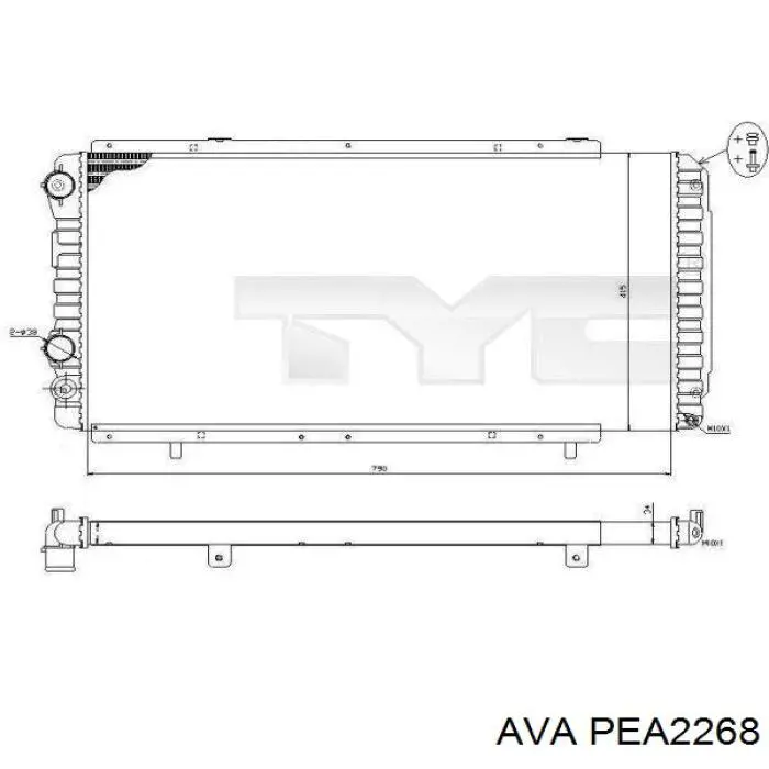 PEA2268 AVA radiador refrigeración del motor