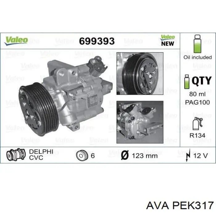 PEK317 AVA compresor de aire acondicionado