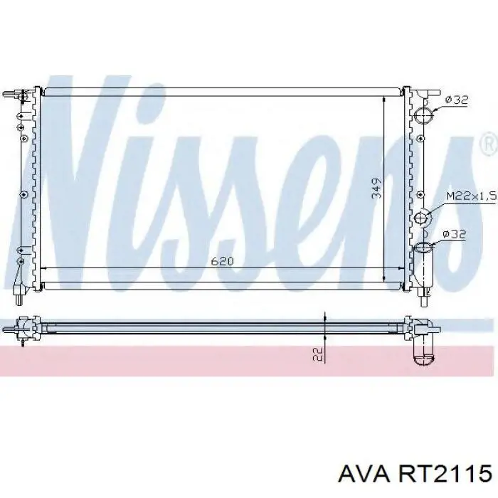 RT2115 AVA radiador refrigeración del motor