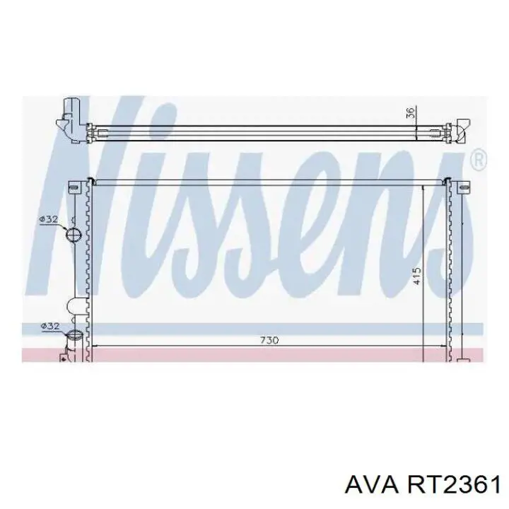 RT2361 AVA radiador refrigeración del motor