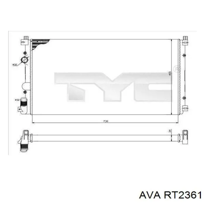 Radiador refrigeración del motor Renault Master 2 HD, FD