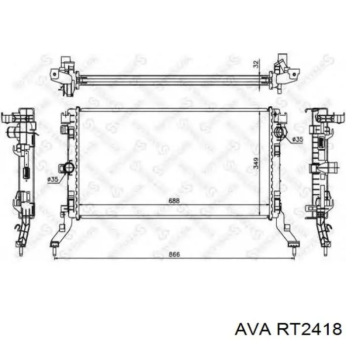 RT2418 AVA radiador refrigeración del motor