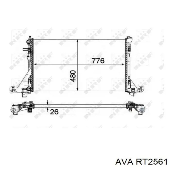 RT2561 AVA radiador refrigeración del motor