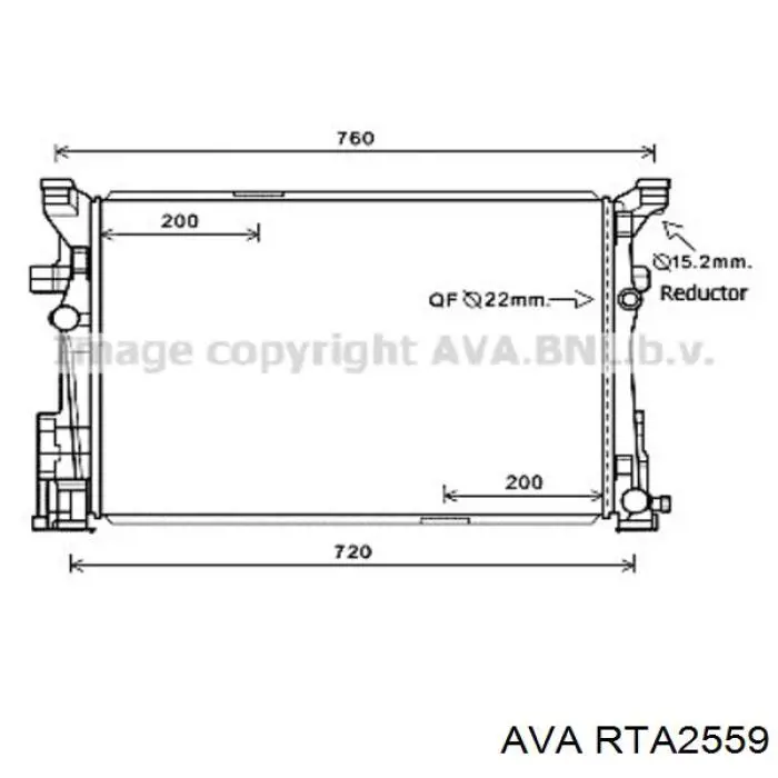 Radiador adicional de refrigeración del motor RTA2559 AVA