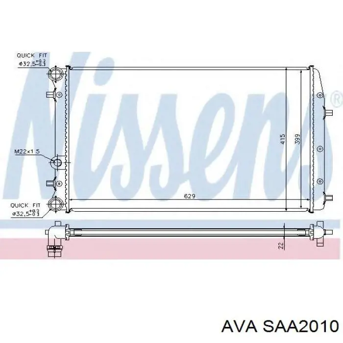 SAA2010 AVA radiador refrigeración del motor