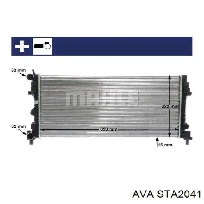 STA2041 AVA radiador refrigeración del motor