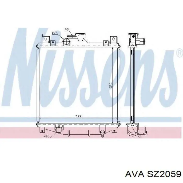 sz2059 AVA radiador refrigeración del motor