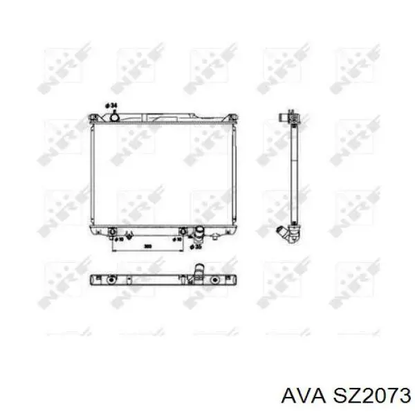 SZ2073 AVA radiador refrigeración del motor