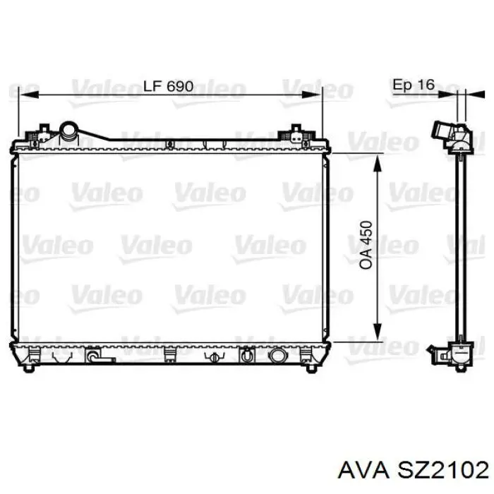 SZ2102 AVA radiador refrigeración del motor