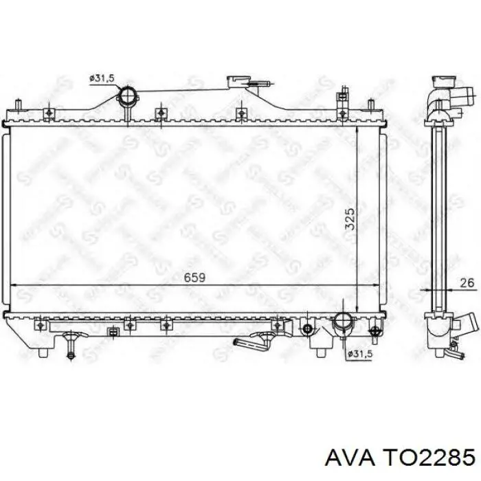 TO2285 AVA radiador refrigeración del motor