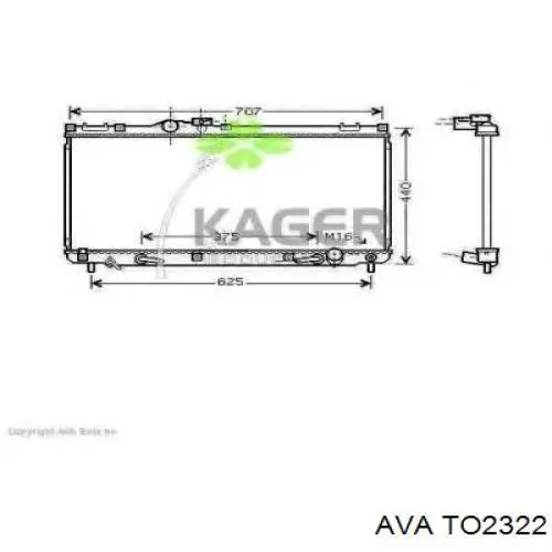 TO2322 AVA radiador refrigeración del motor