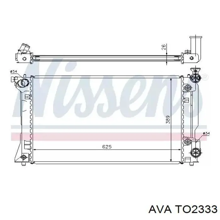 TO2333 AVA radiador refrigeración del motor