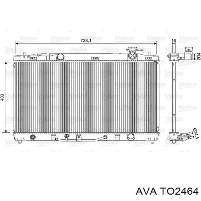 Água radiador AVA TO2464 precio, desde 117,64 EUR
