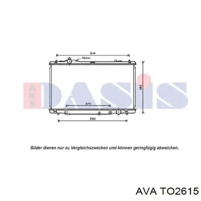 TO2615 AVA radiador refrigeración del motor