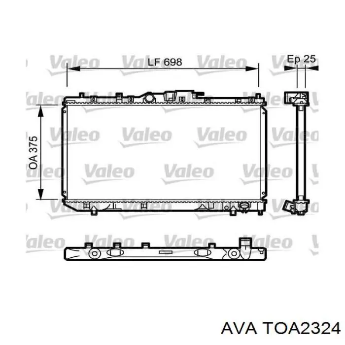 TOA2324 AVA radiador refrigeración del motor