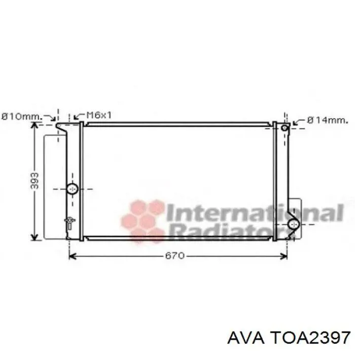 TOA2397 AVA radiador refrigeración del motor