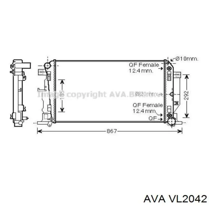 VL2042 AVA radiador refrigeración del motor