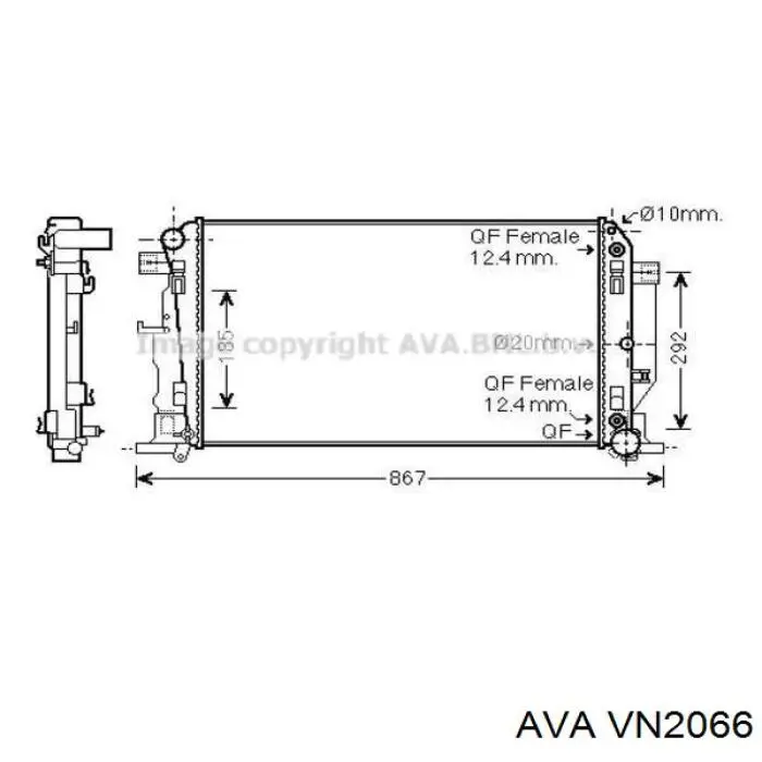 VN2066 AVA radiador refrigeración del motor